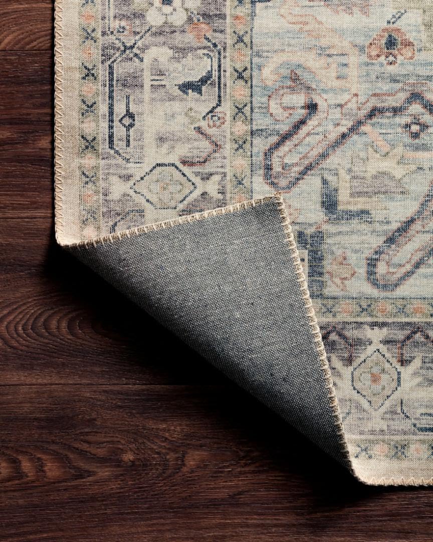 Loloi Hathaway Collection HTH-06 Blush/Multi 2'-6" x 7'-6", .25" Thick, Runner Rug, Soft, Durable, Printed, Modern, Low Pile, Non-Shedding, Easy Clean, Living Room Rug