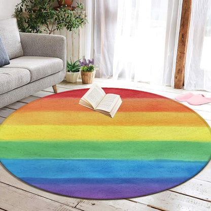 Soft Round Yoga Carpet, Office Chair Decor Round Mat for Carpet and Hardwood Floors Purple Butterfly