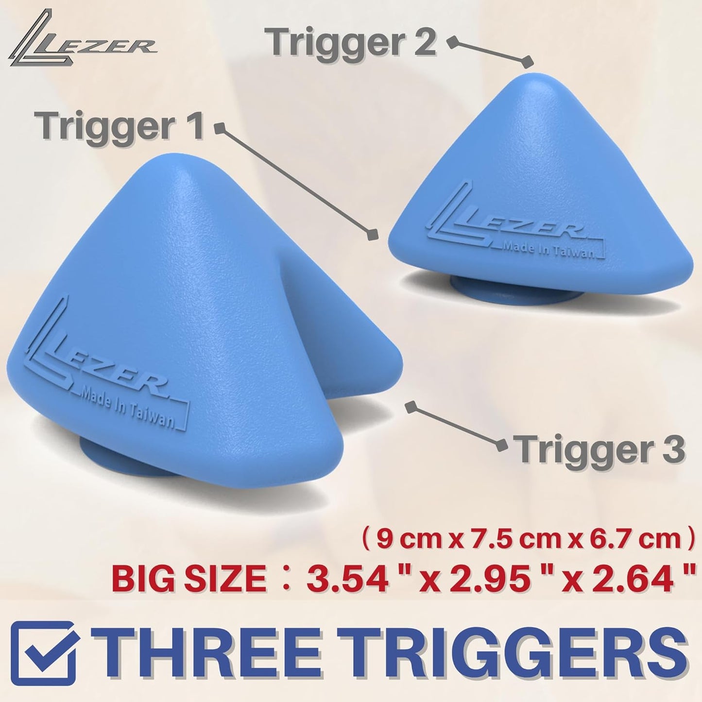 LEZER Trigger Massage Point, Manual Massage Ball, Muscle Knots Relief Tool, Myofascial Release, Physical Therapy, Deep Tissue Back Massage, Plantar Fasciitis, 2.9 in x 2.1 in (Blue)