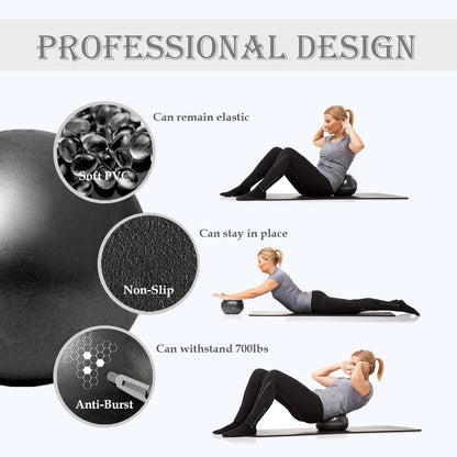 PL-0003 Soft Exercise Ball, Anti-Burst Yoga Ball Chair Supports 2200lbs PL-0003