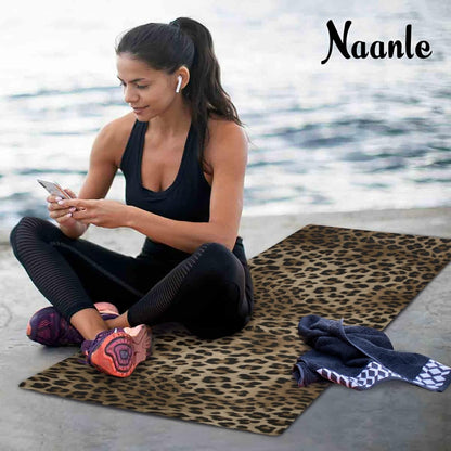 Naanle Sea Turtle Yoga Mat with Carrying Bag Set, Turtle Exercise Mat Foldable Non Slip Travel Lightweight Workout Rug for Home Gym Yoga Pilates Stretching Floor Fitness 71x26 in