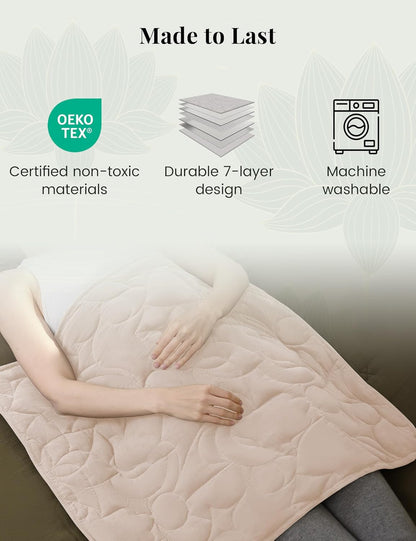 ZonLi Weighted Lap Blanket 5lbs for Meditation, Yoga, Napping, Sleeping and Travel, Cotton Weighted Blanket for Adults,Skin Friendly & Machine Washable, 29x24 inches, Light Gray
