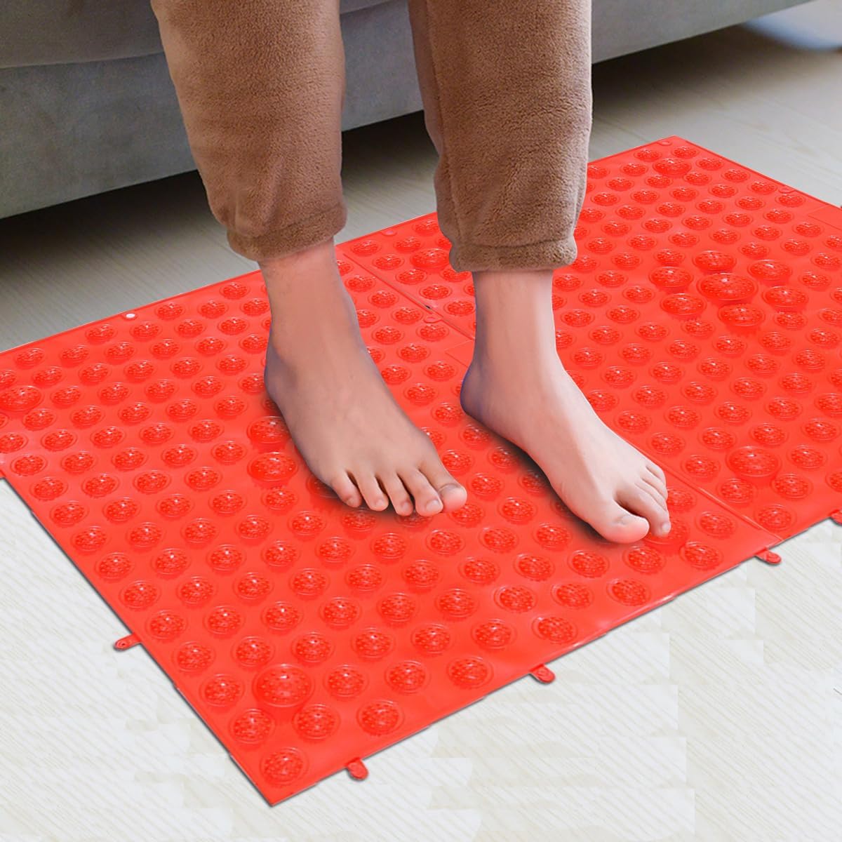 Foot Massage Mat Massage Pad Acupressure Mat Bathroom Mat Yoga Mat Outdoor Game 2 PCS (Blue)