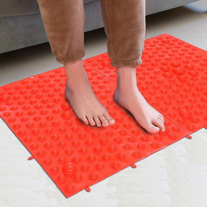 Foot Massage Mat Massage Pad Acupressure Mat Bathroom Mat Yoga Mat Outdoor Game 2 PCS (Blue)