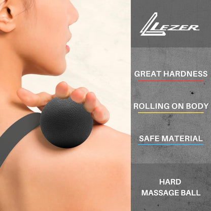 LEZER Trigger Massage Point, Manual Massage Ball, Muscle Knots Relief Tool, Myofascial Release, Physical Therapy, Deep Tissue Back Massage, Plantar Fasciitis, 2.9 in x 2.1 in (Blue)