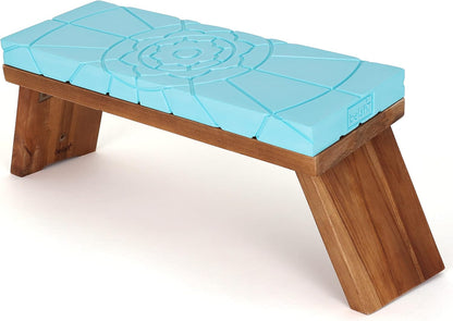 Teak Meditation Bench - Meditation Seat - Meditation Stool - Kneeling Meditation Chair - Portable Folding Meditation Bench - Seiza Yoga Meditation Bench - Prayer Bench (Teak)
