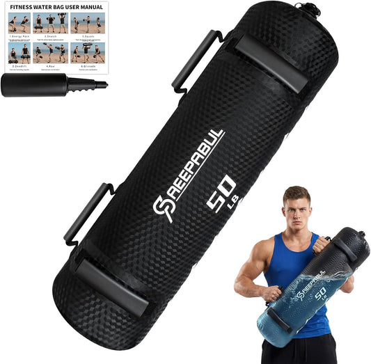 Aqua Bags for Workout 5-45lbs - Ultimate Core Water Weights Aqua Bag - Portable Stability Fitness -Stability, Core and Balance Training - Portable Fitness Equipment - Includes Three Bags