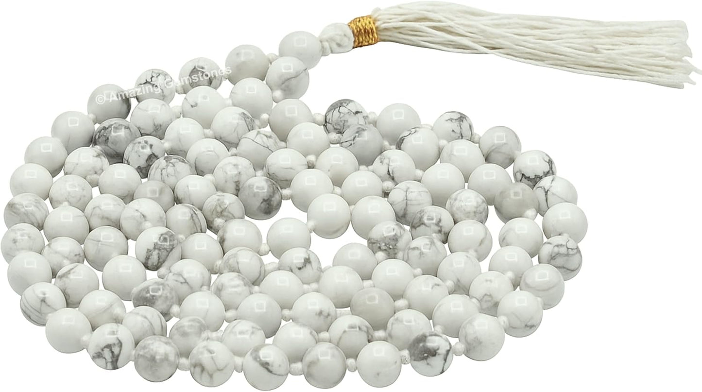 Amazing Gemstone 108 Beads Handmade Mala (Knotted, Rudraksha) - Colors B