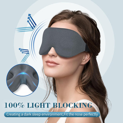 ZGGCD Sleep Mask for Side Sleeper, Light Blocking Sleeping Eye Mask for Women Men, 3D Contoured Cup Night Blindfold, Luxury Eye Cover Eyeshade with Adjustable Strap for Travel, Nap, Black