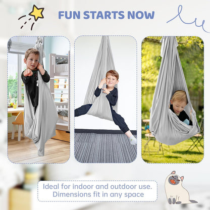 Aokitec Therapy Swing for Kids with Special Needs (Hardware Included) Snuggle Swing Cuddle Hammock Indoor Adjustable Aerial Yoga for Children with Autism, ADHD, Asperger, Sensory Integration