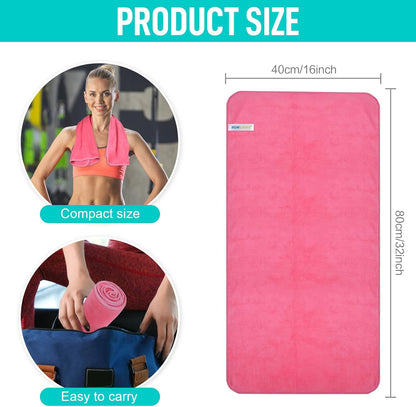 SINLAND Microfiber Gym Towels Super Absorbent Compact Travel Workout Towel Quick Dry Camping Sweat Towel for Sports Beach Swimming Backpacking Hiking and Yoga Men Women 16 Inch X 32 Inch