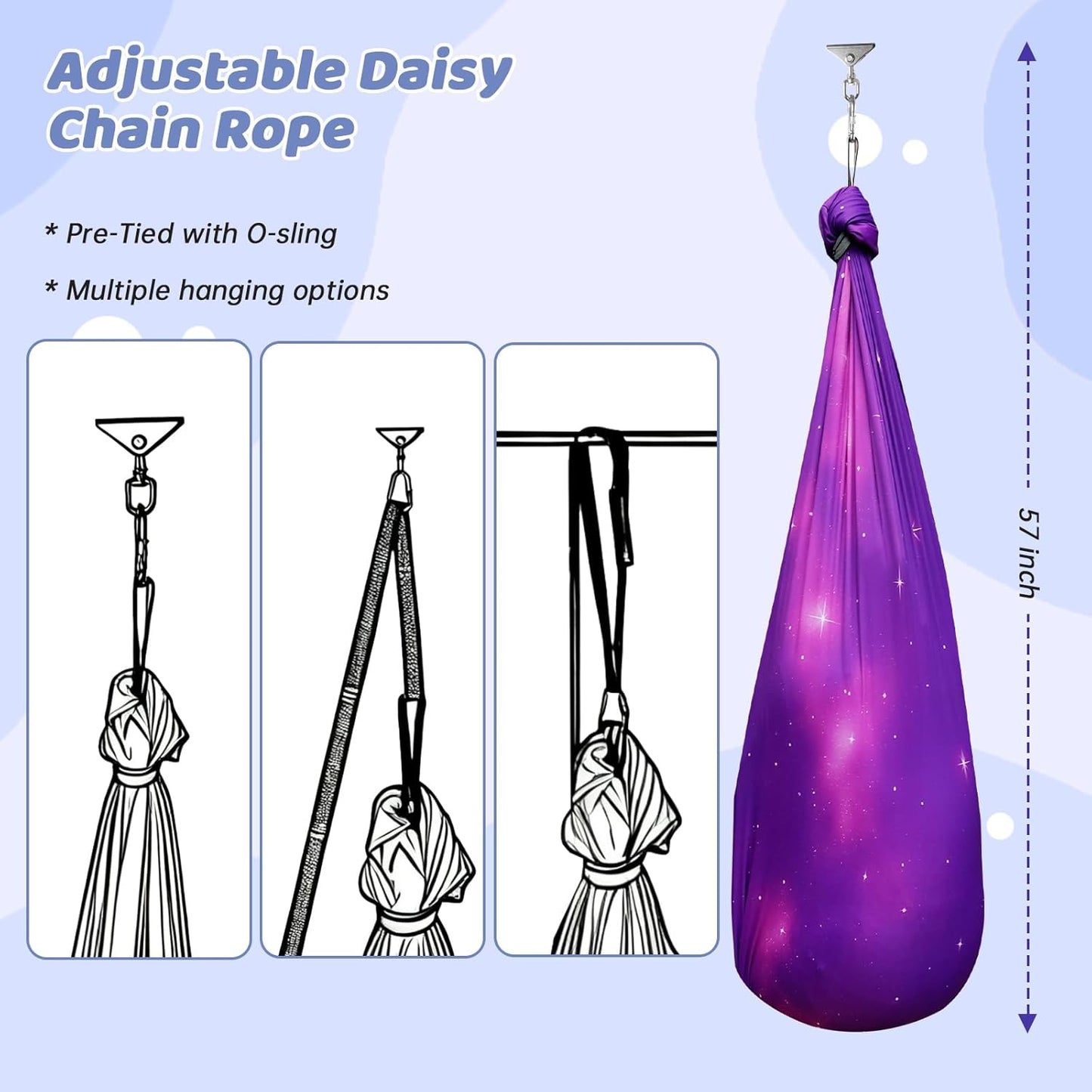 Aokitec Therapy Swing for Kids with Special Needs (Hardware Included) Snuggle Swing Cuddle Hammock Indoor Adjustable Aerial Yoga for Children with Autism, ADHD, Asperger, Sensory Integration