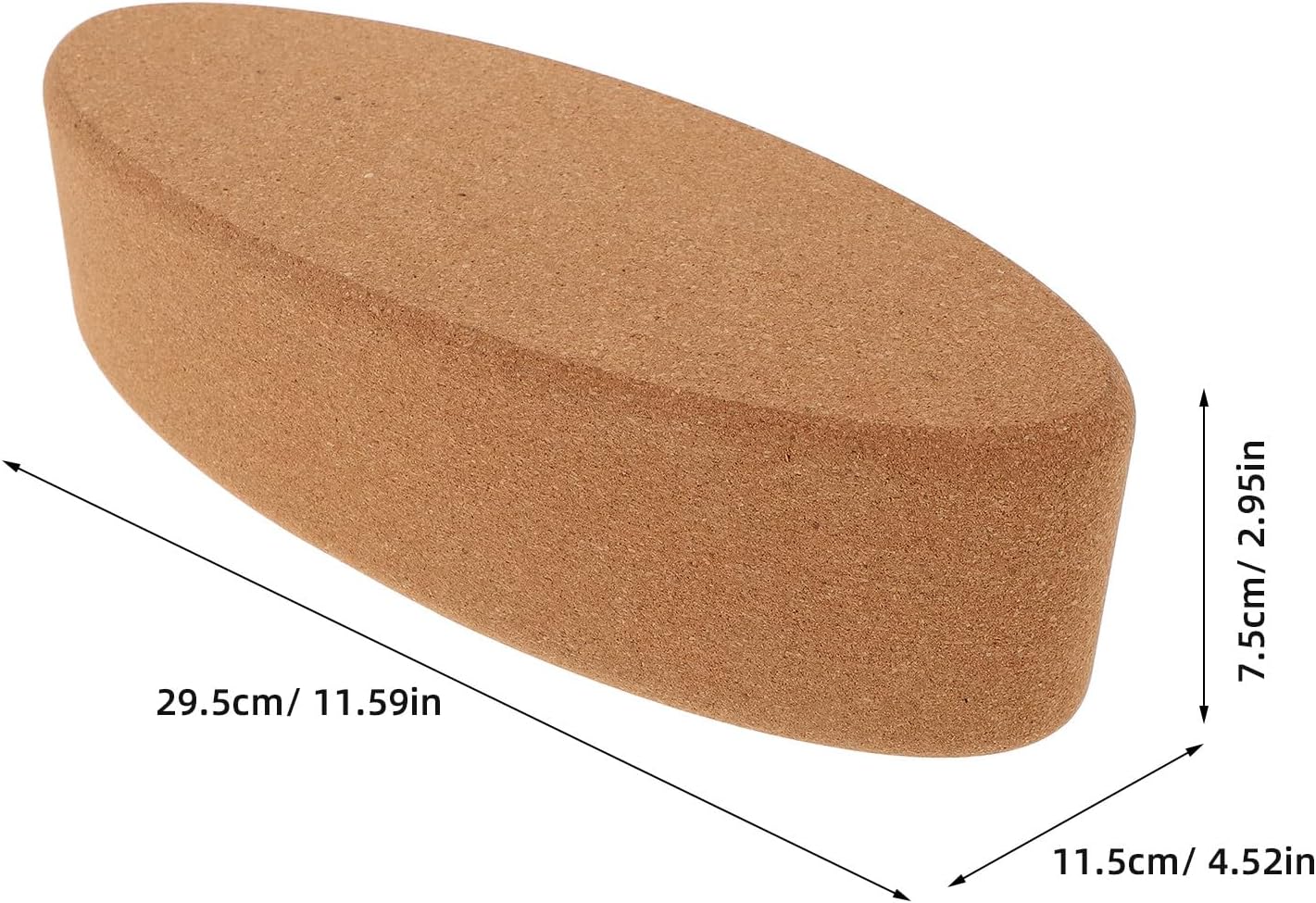 Cork Yoga Blocks High Density Oval Shape Non-slip Soft Yoga Accessories for Women and Men for Pilates Stretching Calf and Heel Support