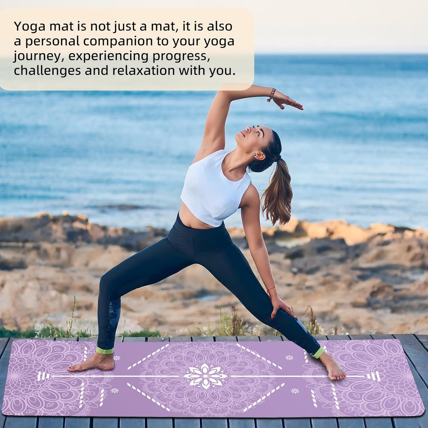 FOLAI Extra Thick Yoga Mat 6mm，pilates mat thick - Non-Slip Exercise Mat for HIIT, Pilates & Home Workouts & Workout with Free Carry Strap