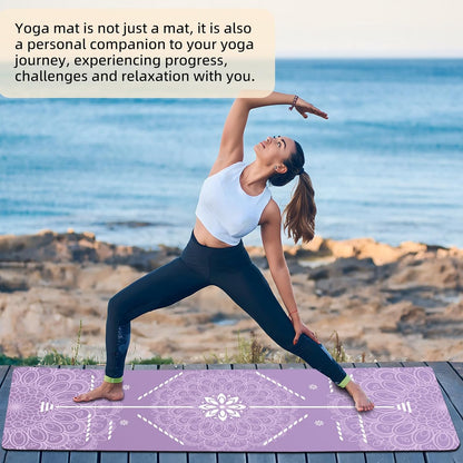 FOLAI Extra Thick Yoga Mat 6mm，pilates mat thick - Non-Slip Exercise Mat for HIIT, Pilates & Home Workouts & Workout with Free Carry Strap