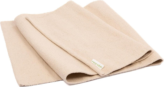 Yogasana Organic Cotton Yoga Mat - Non Slip Hand-Woven Foldable Yoga Rug Provides Excellent Comfort, Traction & Support - Travel Extra Thick Yoga Mats for Indoor & Outdoor Use - 24 x 72 Inches
