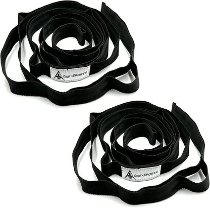 Stretching Strap Yoga Strap with Loops, Stretch Straps for Physical Therapy, Non-Elastic Exercise Strap for Pilates, Dance and Gymnastics with Workout Guide