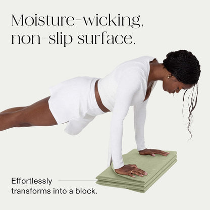 Bala Compact Workout Mat for Gym - 12MM Thick Slip-Resistant, Sweat Absorbing, & Foldable Yoga Mat for Pilates, Core Training & Exercise - Home Fitness Essentials for Women & Men - Travel-Friendly