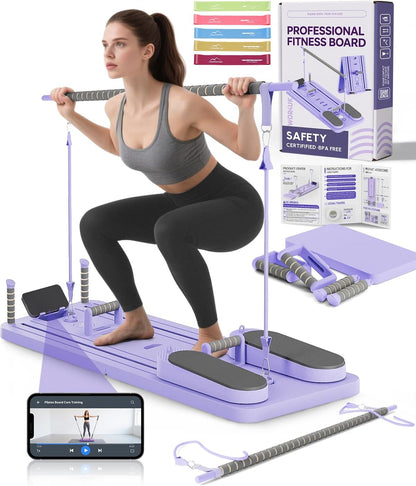 Pilates Board - Multi-Functional Pilates Reformer for Core & Abdominal Training, Top-Tier Pilates Equipment for Women’s Home Fitness