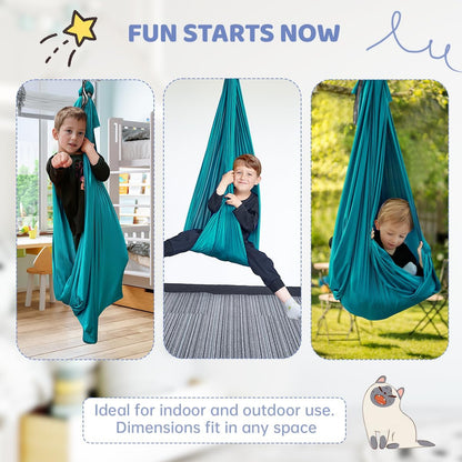 Aokitec Therapy Swing for Kids with Special Needs (Hardware Included) Snuggle Swing Cuddle Hammock Indoor Adjustable Aerial Yoga for Children with Autism, ADHD, Asperger, Sensory Integration