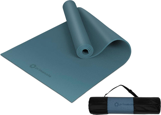 Primasole Dark Green‌ Non Toxic Yoga Mat with Poses - 68"Lx24"Wx1/3 Inch Non-Slip Workout Mats for Home, At Home Workout Mat with Carry Strap for Yoga Pilates PSS91NH011NA