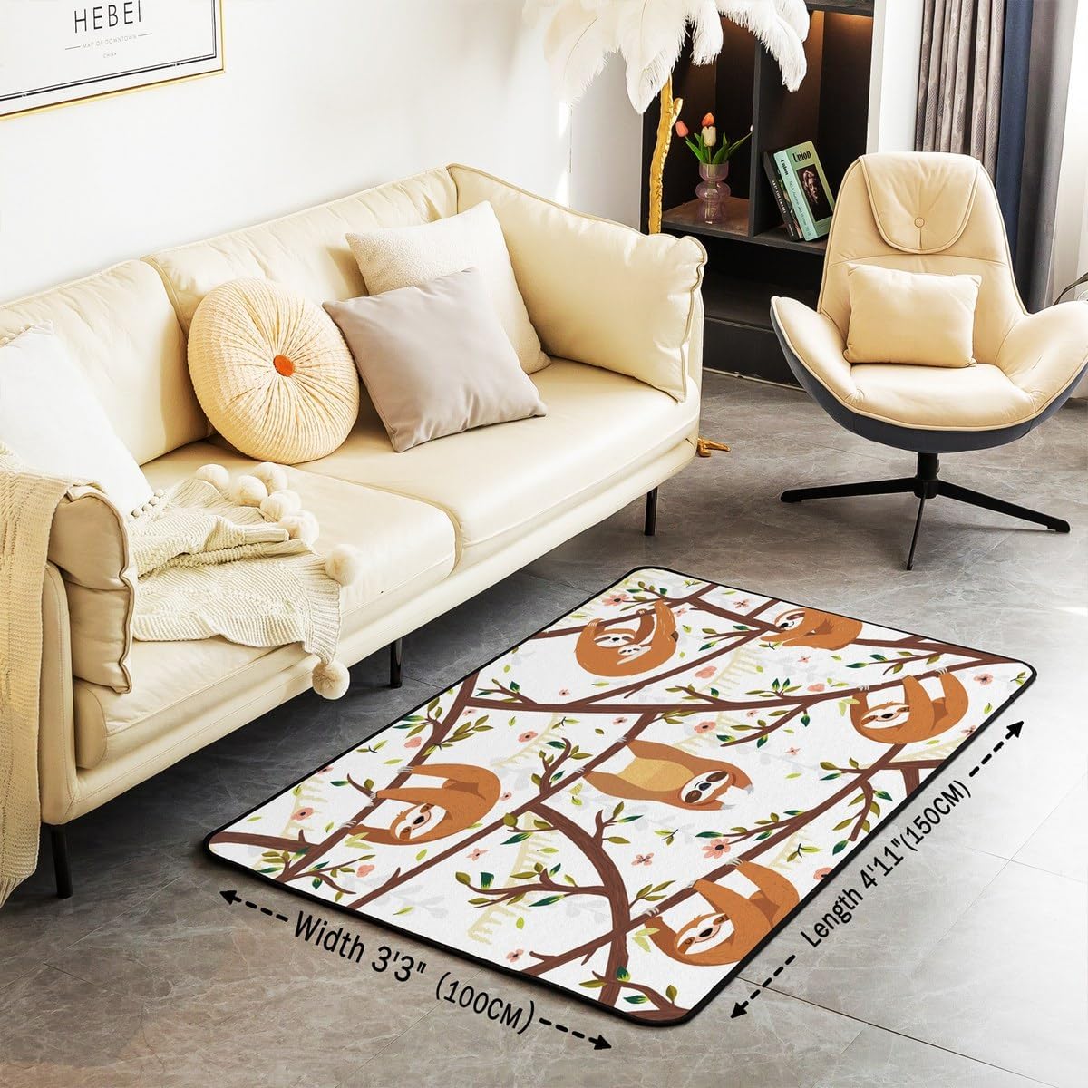 Zen Yoga Area Rug 3'x5' Boho Mandala Rugs for Living Room Bedroom Zen Spiritual Decorative Carpet Women Adults Super Cozy Floor Mats Home Decor
