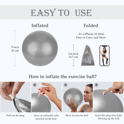 PL-0003 Soft Exercise Ball, Anti-Burst Yoga Ball Chair Supports 2200lbs PL-0003
