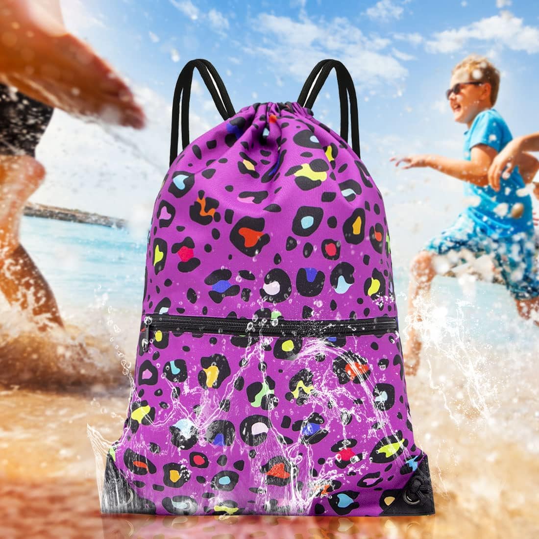 HOLYLUCK Drawstring Backpack Bag Sport Gym Sackpack - Colors B