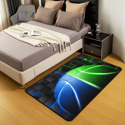jejeloiu Basketball Living Room Rugs for Bedroom 5x7 Kids Gaming Sports Decor Carpet for Boys Girls Teens Ball Games Area Rug Soft Gift for Basketball Lover Grey and Black Room Decor