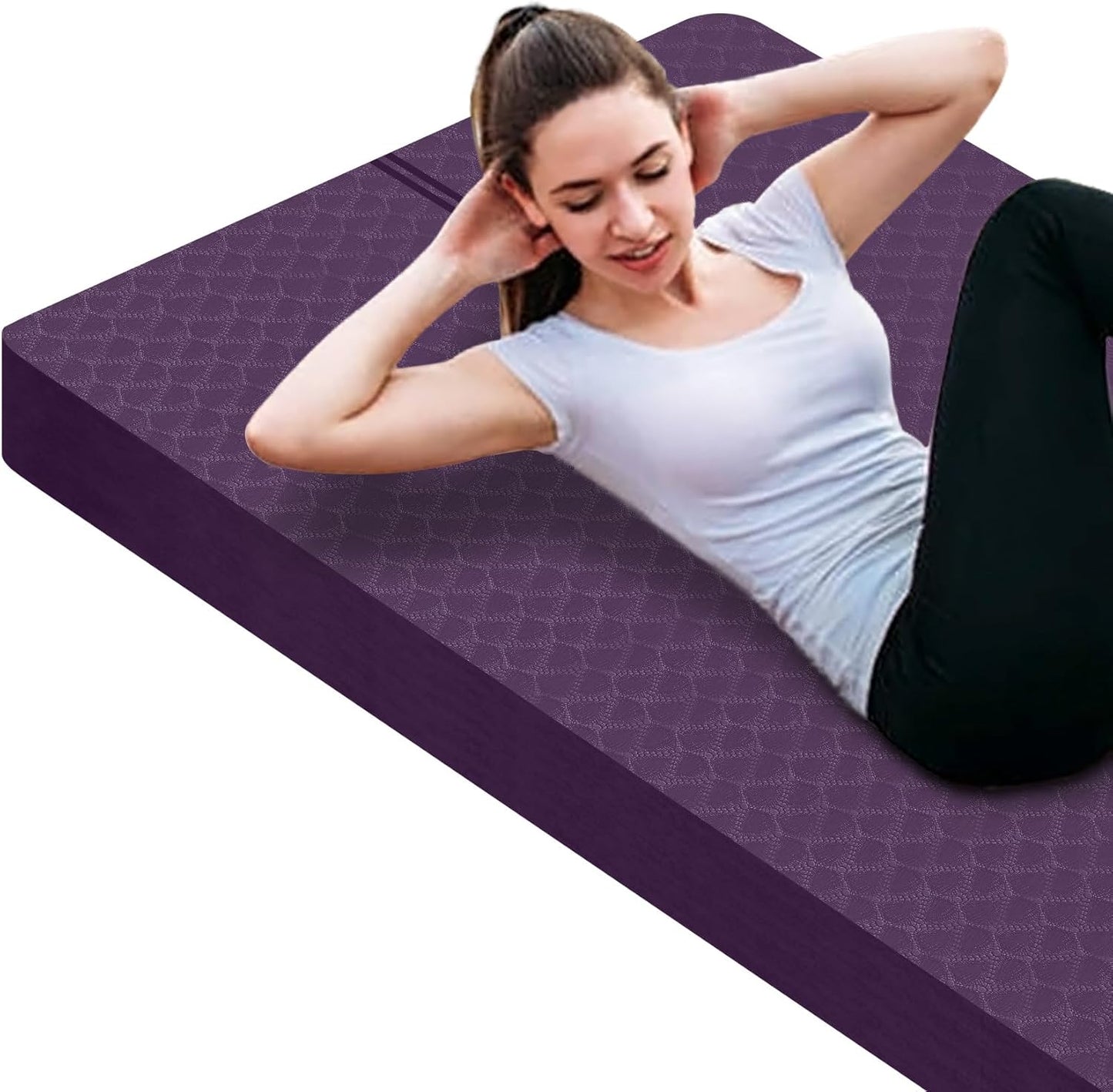 nuveti Large Exercise Mat - 15mm/20mm/30mm Thick Yoga Mat | Workout Mat for Fitness, Yoga, Pilates, Stretching & Floor Exercises for Women & Men with Free Carrying Bag