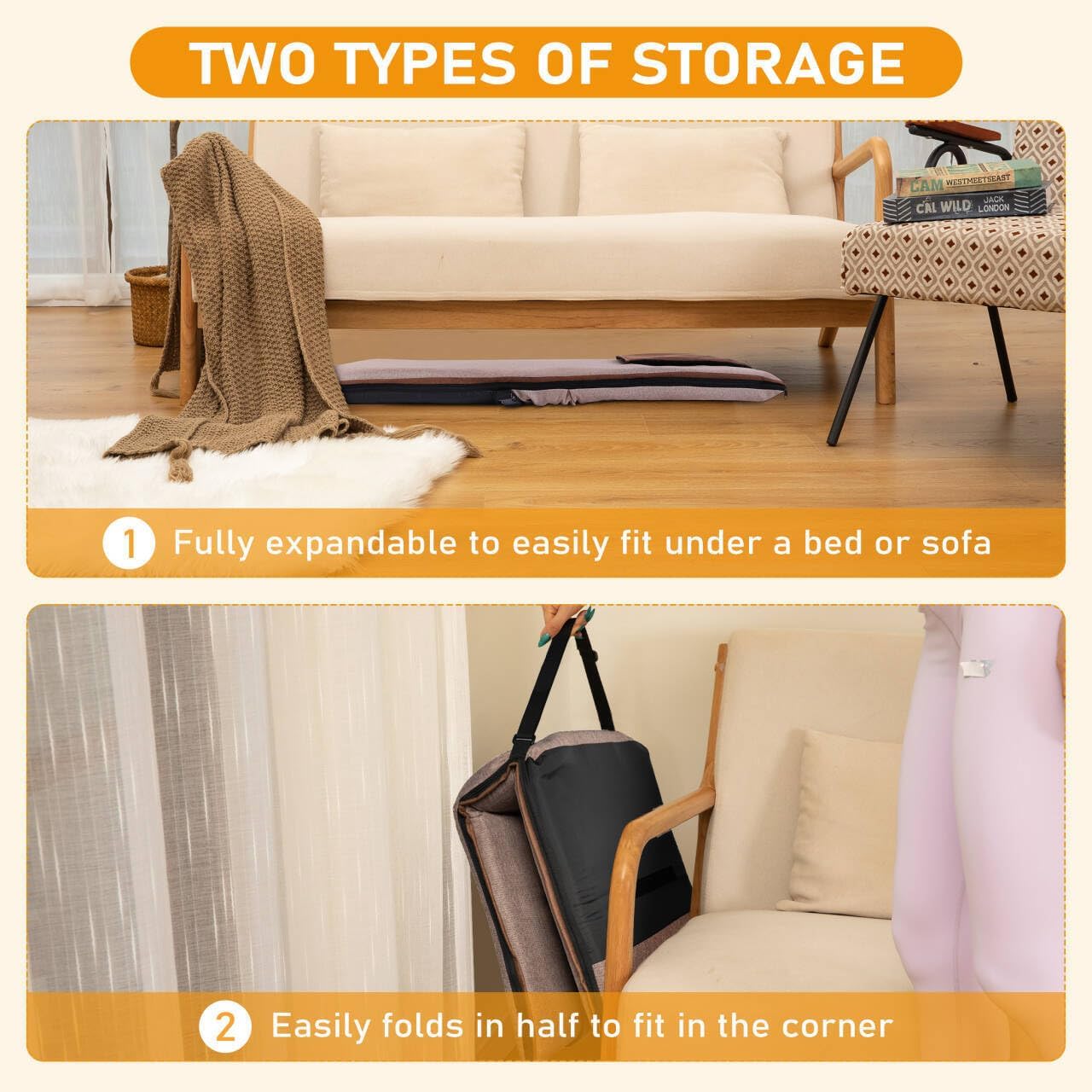 Floor Chair with Back Support 14-Position Adjustable Floor Chair Portable Ground Seating for Adults & Kids Foldable Meditation Seat with Japanese KOYO Bearings & Washable Linen Cover (Coffee)