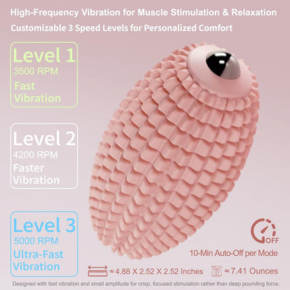 Vibrating Massage Ball for Plantar Fasciitis, Silicone Trigger Point, Myofascial Massage Ball, Deep Tissue Roller for Back, Neck, Foot, Muscle Recovery, Hip & Psoas Release Tool (Blue)