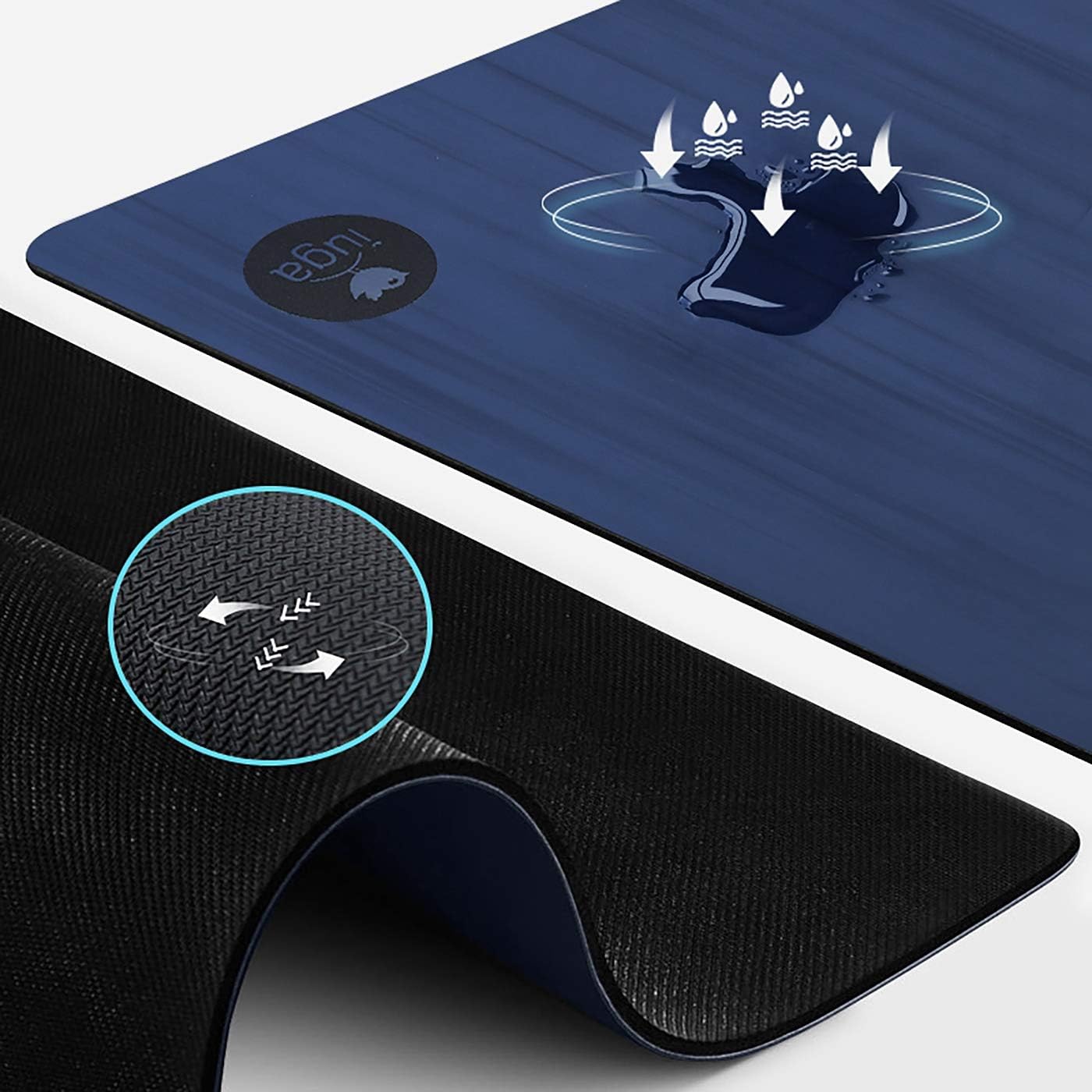 IUGA Pro Yoga Mat Non Slip Pilates Mat Anti-tear Eco Friendly Hot Yoga Mat with SGS Certified Material Free Carrying Strap Included
