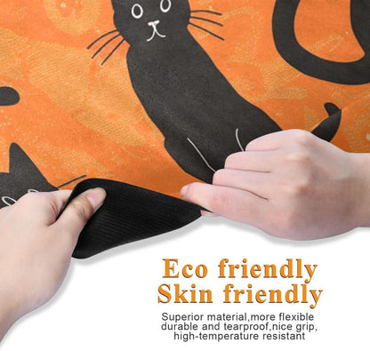 Black Cats Silhouette Yoga Mat for Home Workout Fitness Mat for Women Non Slip Exercise Mats with Storage Bag