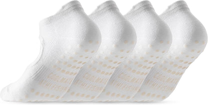 COOLMATE Pilates Socks with Grips for Women, Yoga Socks, Crew Non Slip Women for Barre, Pilates Gifts for Women - Colors A