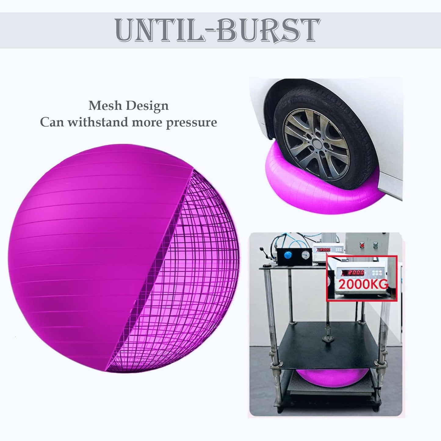 PL-0003 Soft Exercise Ball, Anti-Burst Yoga Ball Chair Supports 2200lbs PL-0003