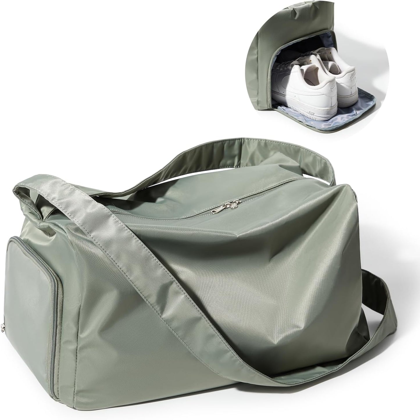 Small Gym Bag with Shoe Compartment, Workout Sport Duffle Bag for Women Travel, Waterproof Shoulder Overnight Bags Lightweight Carry on Tote Bags for Swim, Yoga, Dance