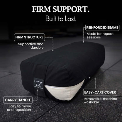 Men’s Yoga Bolster – Premium Support Cushion for Yoga, Meditation, and Restoration, Black