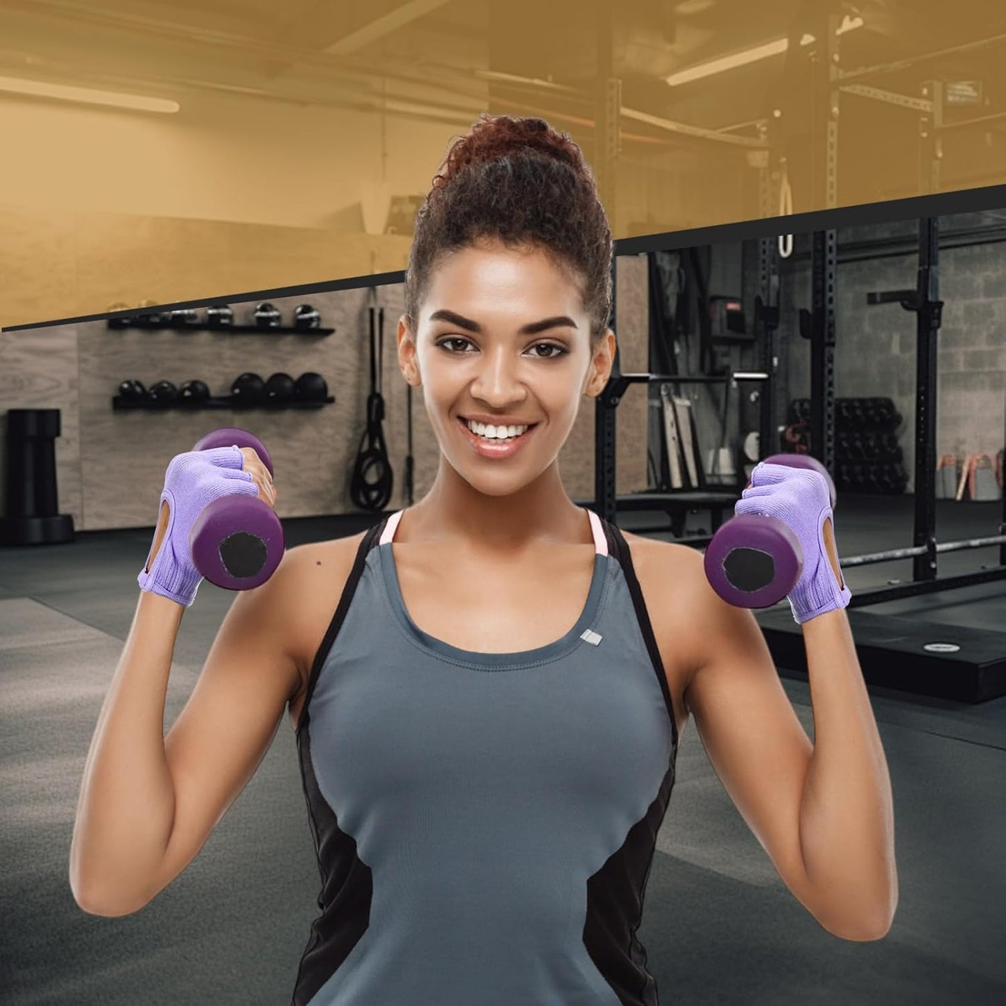 Shyyween 3 Pairs Silicone Grip Yoga Gloves Non Slip Fingerless Pilates Gym Workout Gloves for Women Men, One Size Fits Most, Comfortable and Breathable