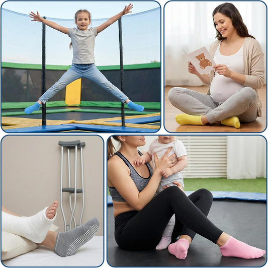 32Pairs Non Slip Socks with Grip Ankle Socks with Cushion Yoga Socks for Women Colorful Non Skid Sport Sock for Men Women Elderly Sports Yoga Pilates Home Workout