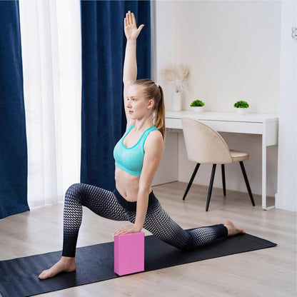 Yoga Blocks 2 Pack 3x6x9IN Foam Block Supportive Latex-Free with Rounded Edges, Non-Slip Exercise Blocks for Pilates, Meditation, Balance, Stretching and Deep Poses