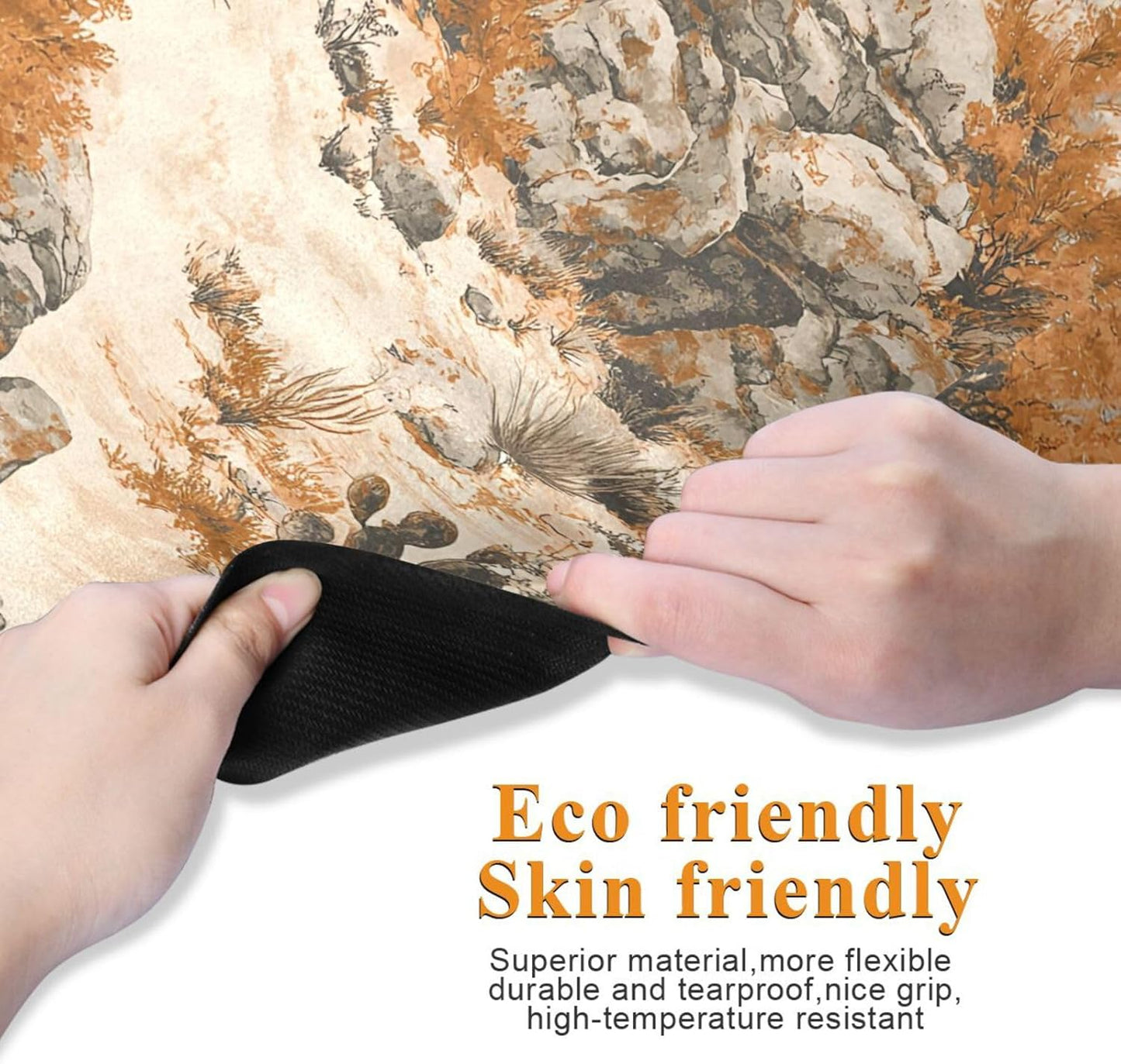 Western Cowboy Pattern Thin Yoga Mat with Bag Included, Non Slip Fitness Workout Mat, Foldable Suede Rubber Yoga Mat for Yoga Pilates and Fitness, 70.8" L x 26" W x 1mm