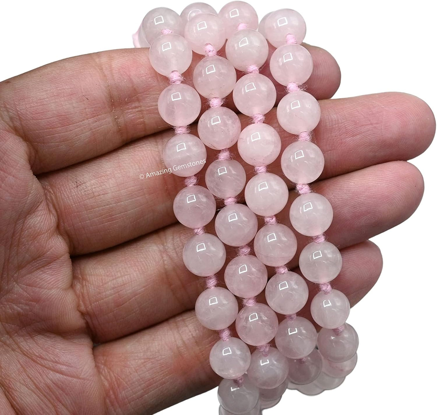 Amazing Gemstone 108 Beads Handmade Mala (Knotted, Rudraksha) - Colors B