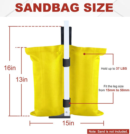 ABCCANOPY Canopy Weights 120 LBS Gazebo Tent Sand Bags,4-Pack Gray (Without Sand)