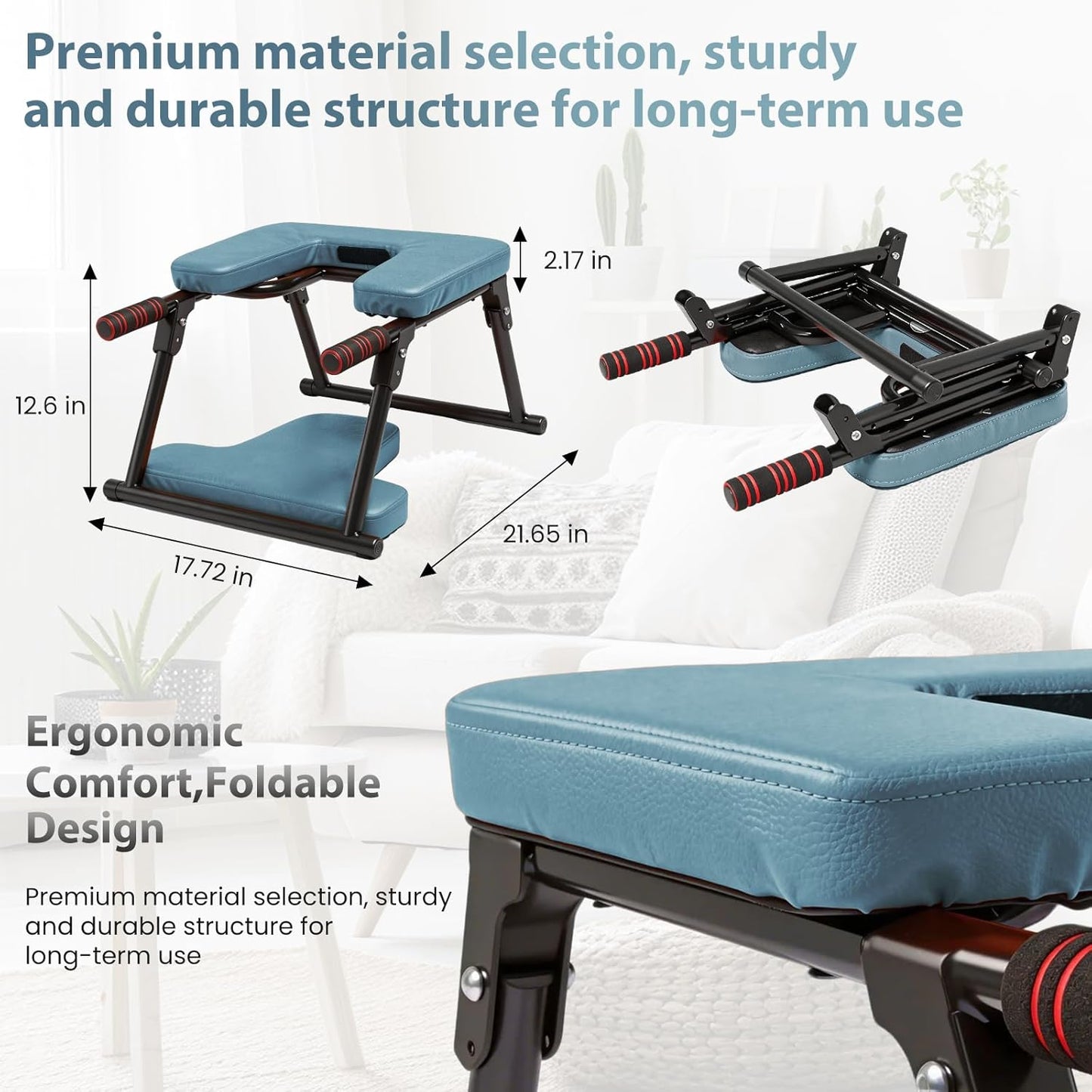 Yoga Headstand Bench, Stand Yoga Chair for Balance Training, Core Strength Building, Upside Down Chair for Relaxation, Handstand Trainer Inversion Chair for Home Gym