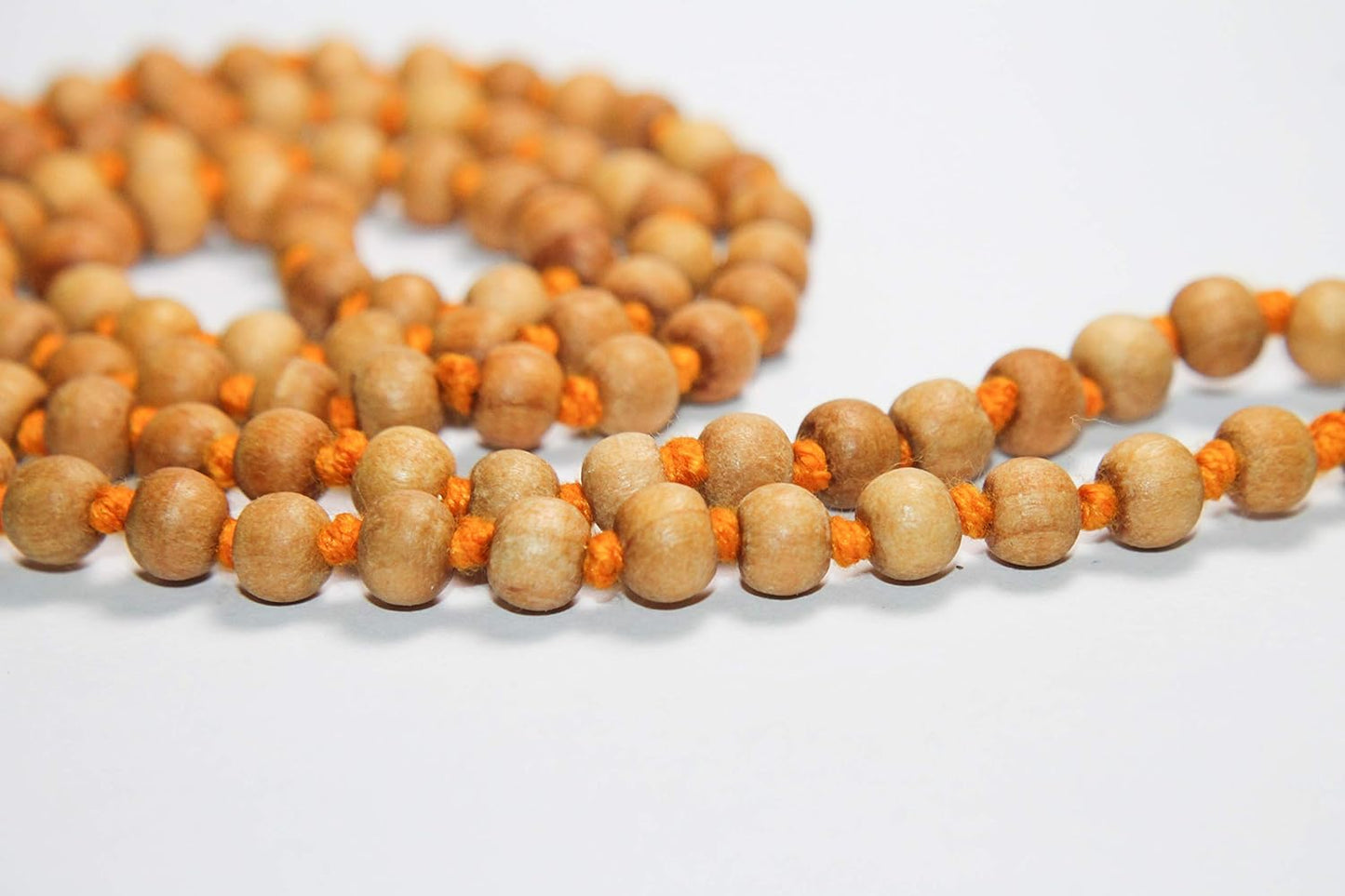 IS4A 8MM TULSI HOLY BASIL PRAYER BEADS JAPA MALA NECKLACE HAND KNOTTED. KARMA (108+1) BEADS. BLESSED & ENERGIZED HINDU TIBETAN BUDDHIST SUBHA ROSARY