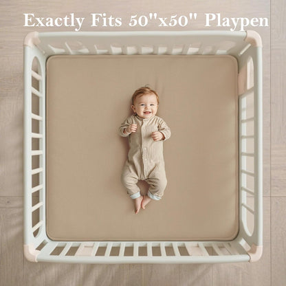 PapaMama Baby Play Mat,1.3" Thick Memory Foam 50x50 Soft Velvet Playpen Mat for Kids,Infants,Toddlers,Tummy Time Crawling Mats with Non-Slip Bottom,Yoga,Tatami,Nursery Rug(Sky Blue)