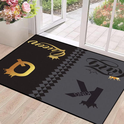 5' X 7' Queen and King Rug Black Grey Area Rugs Dining Living Room Bedroom Kitchen Office Yoga Room Washable Floor Mat Doormats Throw Rug Carpet Room Decor