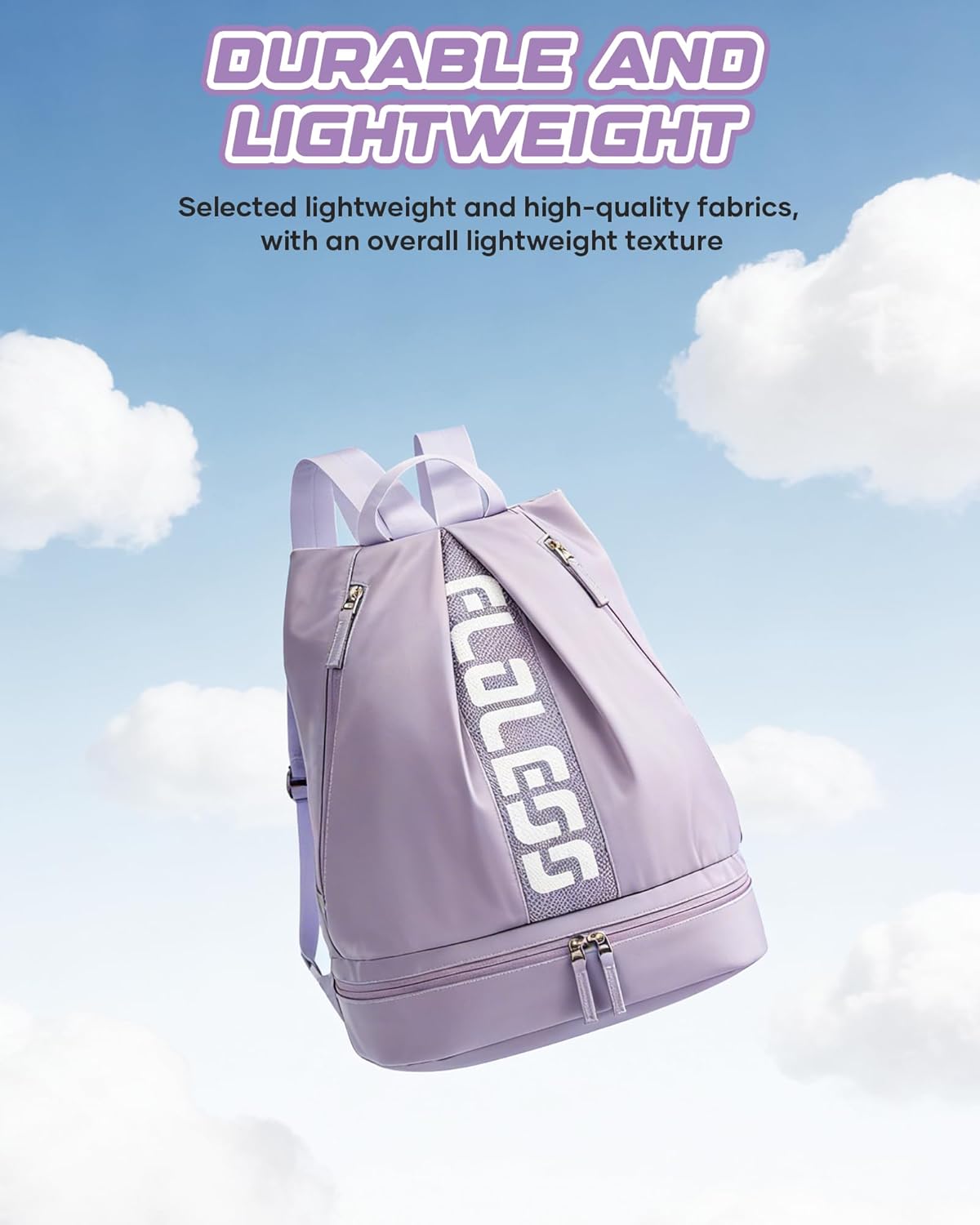 Gym Backpack for Women Men,Cheer bag,Lightweight Gym Bag with Shoe Compartment, Waterproof Sports Backpack with Wet Pocket, Black