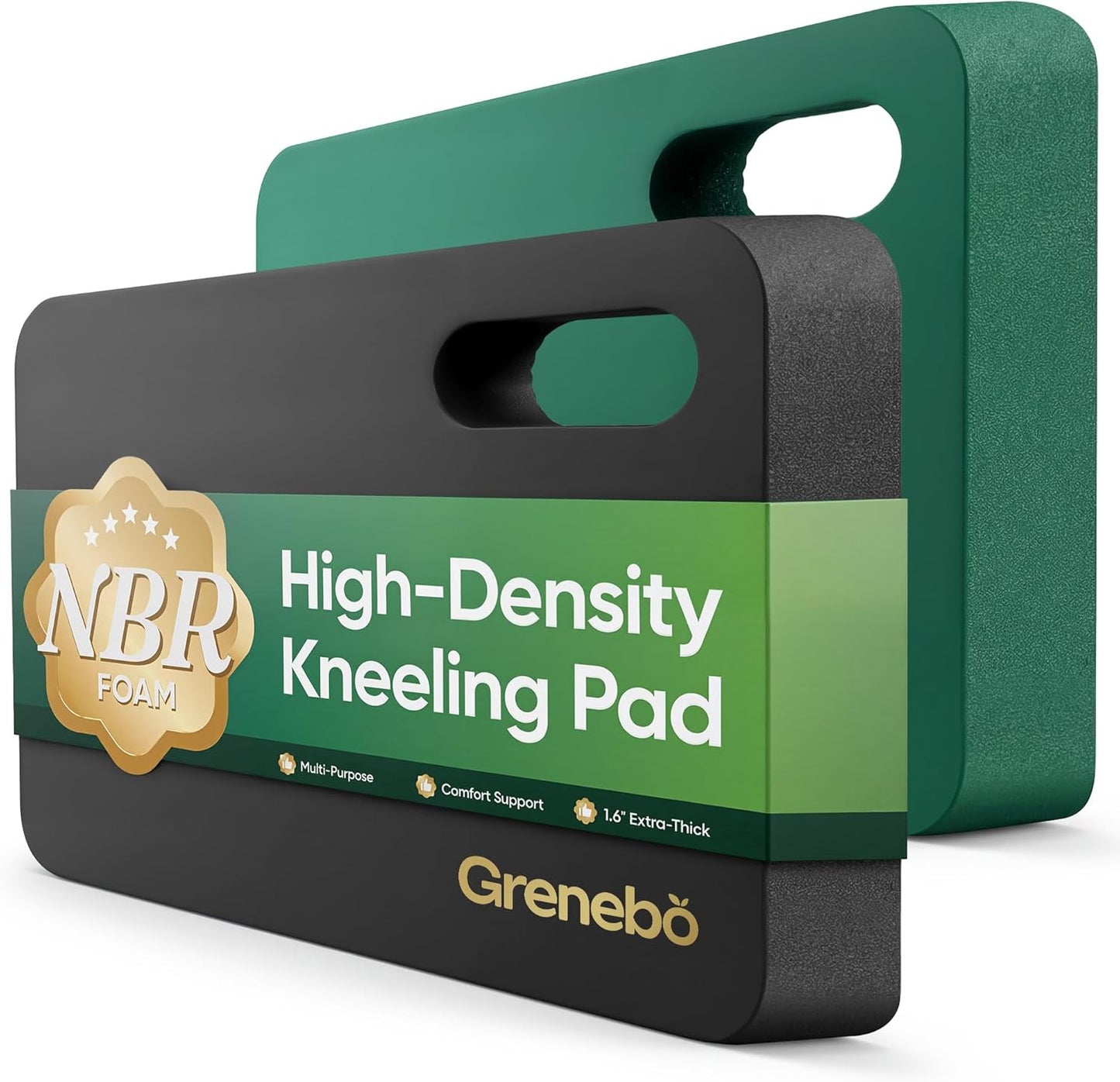 Grenebo High-Density NBR Foam Garden Kneeling Pad, 1.6" Extra Thick Gardening Pads for Kneeling, Ultra Soft Kneeling Pads for Gardening, Work, Exercise, Yoga, 17.3×11×1.6 in (2, Pink Purple)